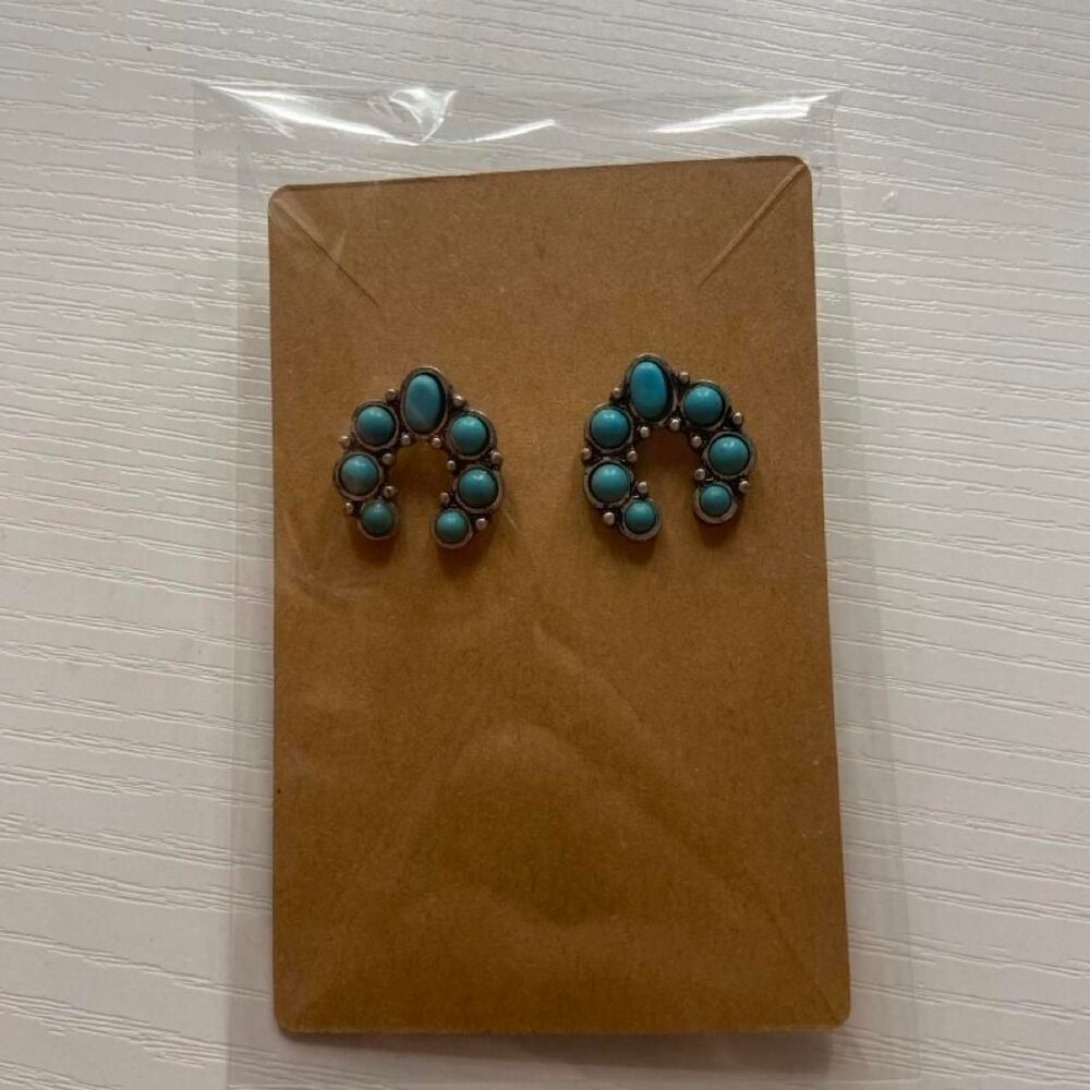 Western turquoise stud earrings